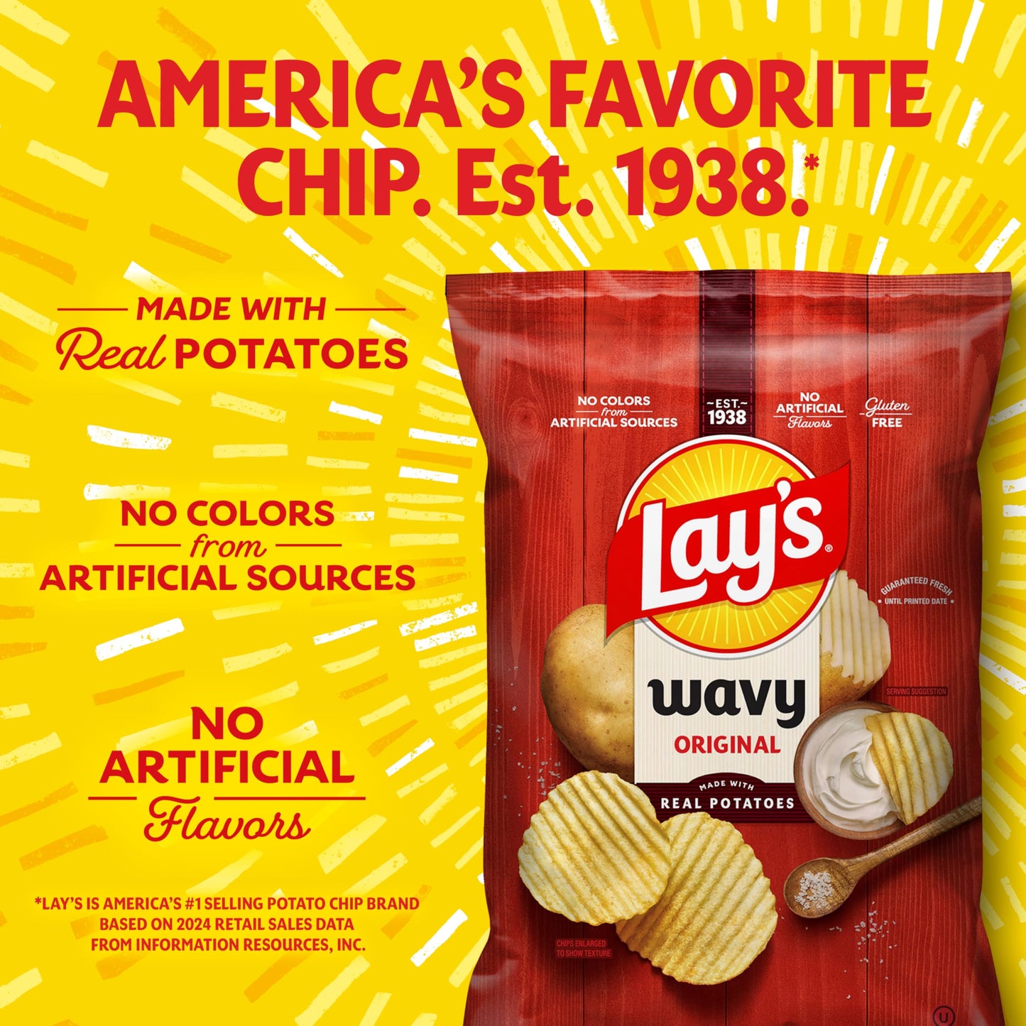 Lay's Potato Chips, Wavy, 13 Oz