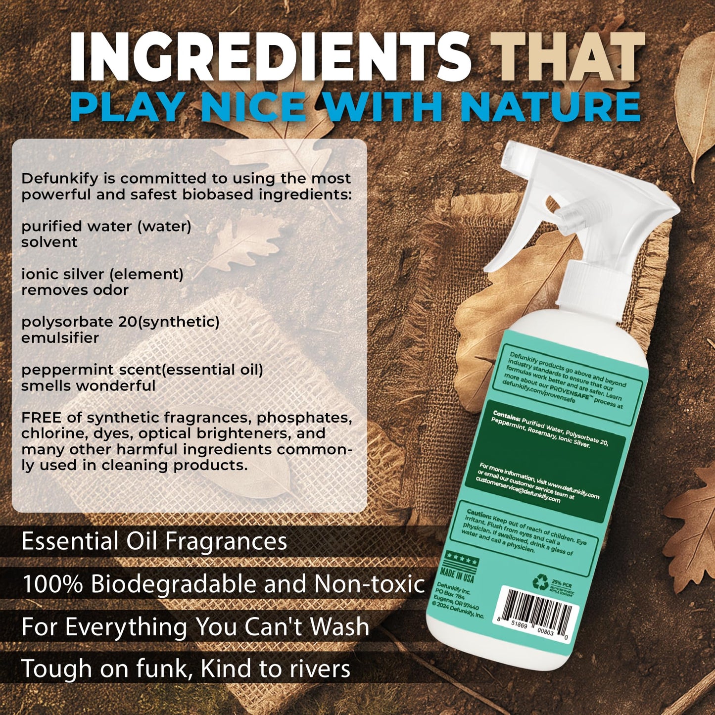 Fabric Freshener Spray, 32oz. 'Peppermint' Odor Remover Spray. Shoe Deodorizer, Carpet Deodorizer, Odor Eliminator for Strong Odors Cleaning Supplies