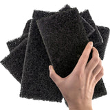 Heavy Duty XL Black Scouring Pad 5 Pack. 10 x 4.5in Large Multipurpose Nylon Scrubbing Sponges. Clean Bathrooms, Kitchens, Counters and Floors