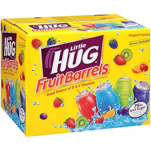 Little Hug Fruit Drink Barrels Original Variety Pack, 8 Fl. Oz., 40 Count (Pack of 2)