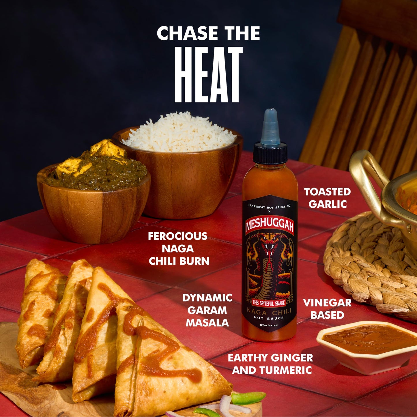 Heartbeat Hot Sauce x Meshuggah This Spiteful Snake Hot Sauce, Naga Chili & Scorpion Pepper Blend, Extra Hot Gourmet Pepper Sauce - 6 oz. 1 Pack
