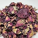HealinGifts Rosa de Castilla Rose buds petals dried 2 oz in a Window Stand Up Zipper Resealable Kraft paper Pouch. Great aroma! Wildcrafted from