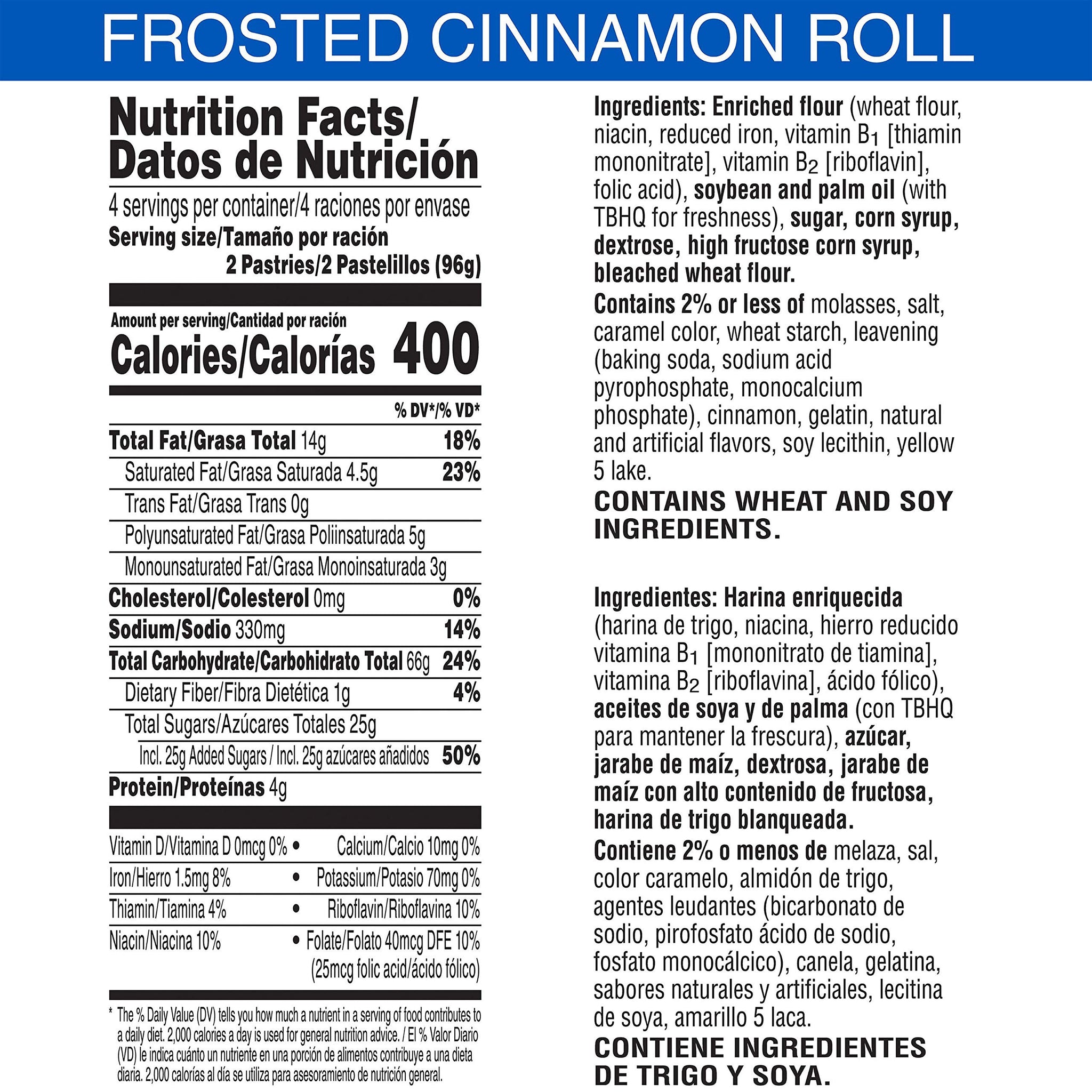Pop-Tarts, Breakfast Toaster Pastries, Frosted Cinnamon Roll, 6.772lb Case (32 Count)