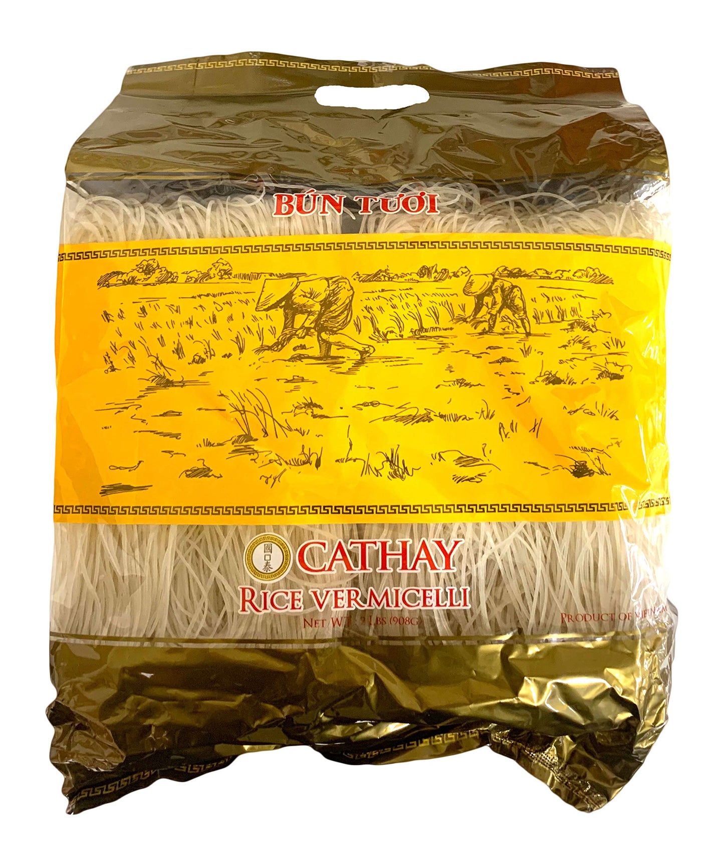Cathay Premium Vietnamese Rice Stick Vermicelli Noodles 100% Natural Ingredients, Non-GMO & Gluten free, No Additives - Easy to Cook, Soft Texture