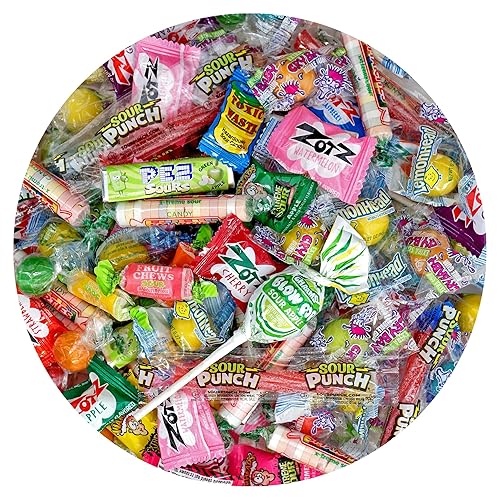 Sour Candy Variety Pack, 2 Pound Sour Candy Mix, Individually Wrapped Bulk Candies, Party Mix Assortment, Pinata Stuffers, Candies For Goodie Bags
