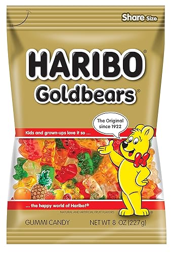 HARIBO Gummi Candy, Original Goldbears, 8 oz. Bag