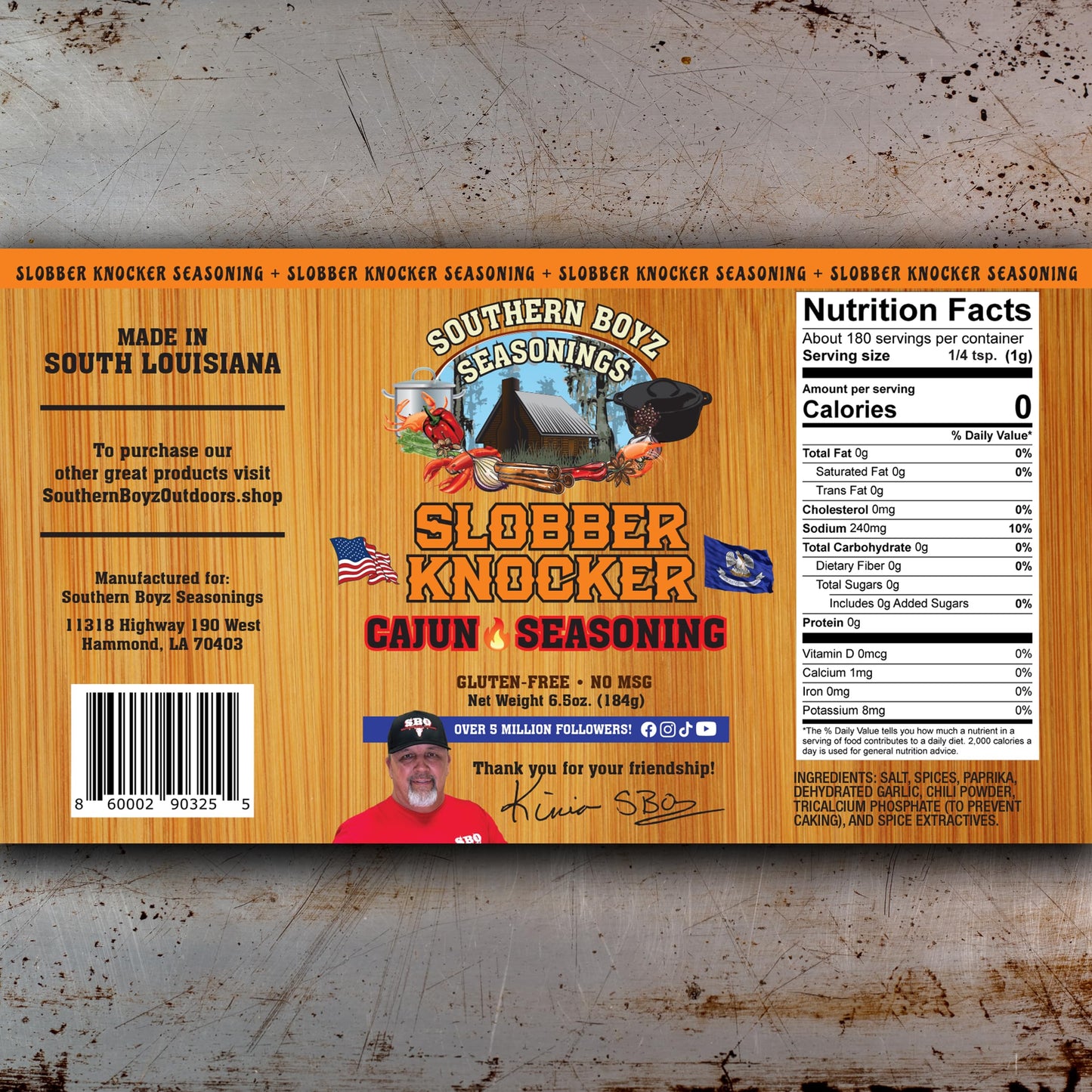 Southern Boyz Outdoors Slobber Knocker Fire Seasoning - Cajun & Creole Heat Seasoning Inspired by SBO All-Purpose - Gluten-Free, No MSG, 6.5 oz