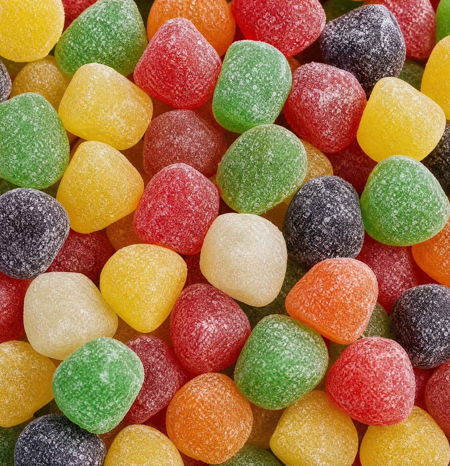 Gourmet Gumdrop Candy Assortment - 1 lb of Fresh Fruity Chewy Sweets Cherry Orange Grape Lime Lemon Pineapple Sugar Sanded Treat