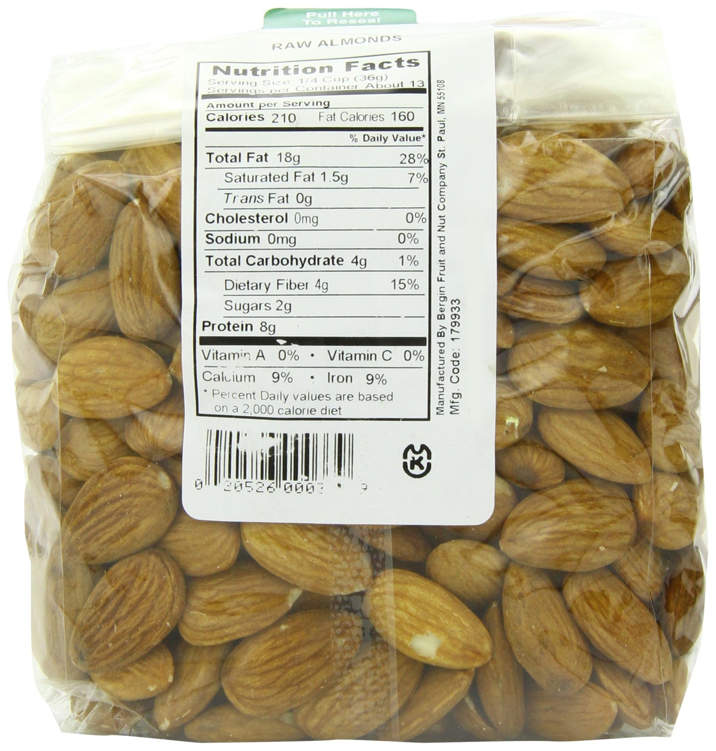 Bergin Nut Company Almonds, Raw Almonds, 16 Ounce Bag 2 Count