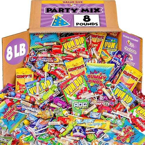 Candy Bulk - 8 Pound Candy Mix - Parade Throws Big Bulk Candies for Pinatas, Gifting, Birthdays, Offices, Gift