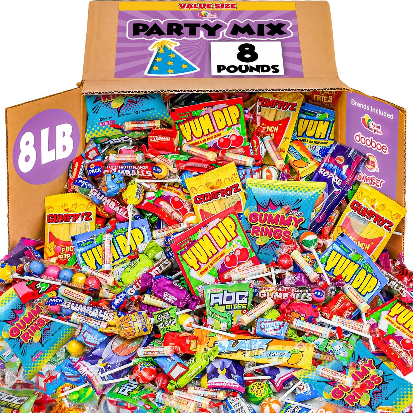 Candy Bulk - 8 Pound Candy Mix - Parade Throws Big Bulk Candies for Pinatas, Gifting, Birthdays, Offices, Gift