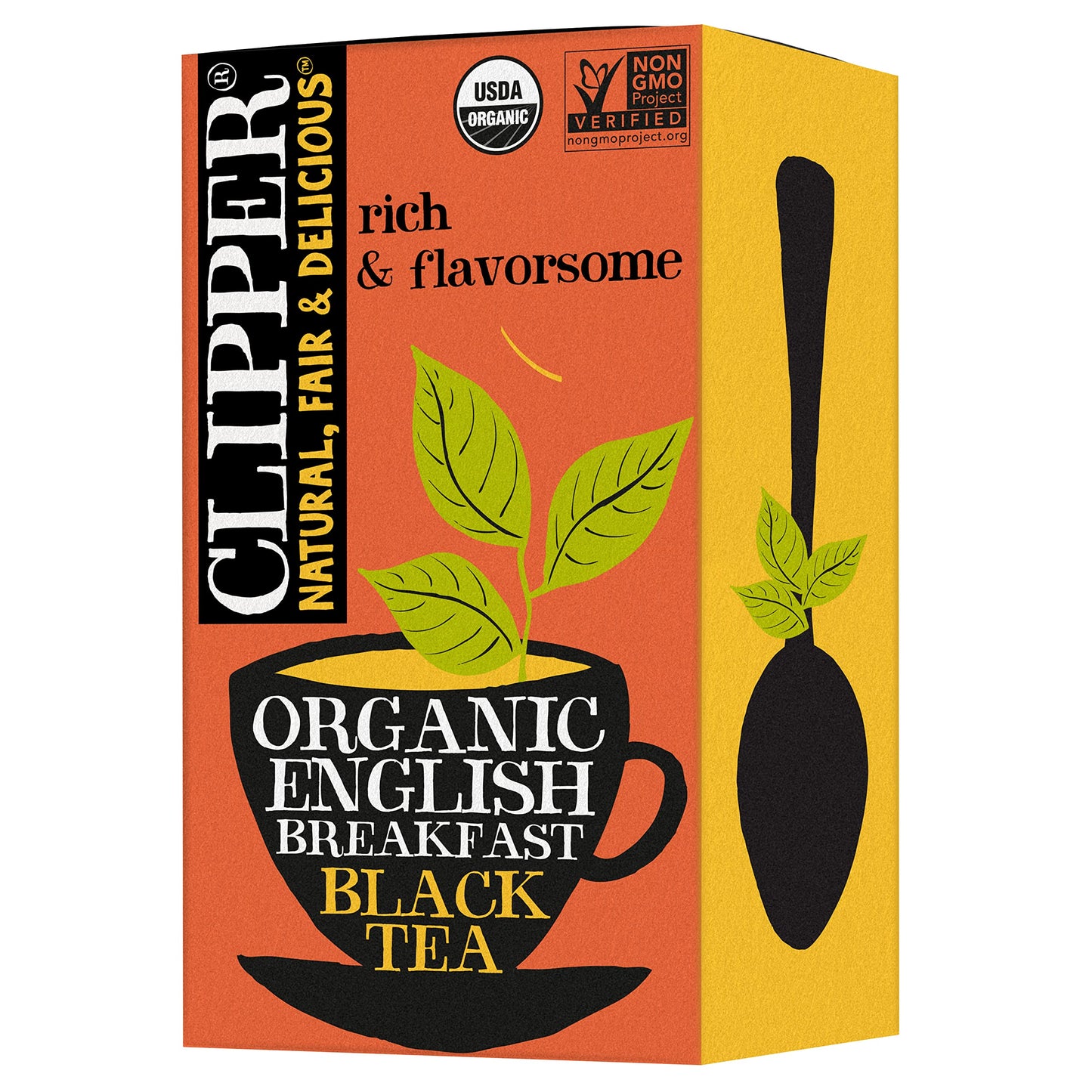 Clipper Tea Organic Fairtrade English Breakfast, Big Ben - USDA Organic, Non-GMO, Fair Trade, Sustainable Caffeinated Tea, 1 Pack, 20 Unbleached Tea