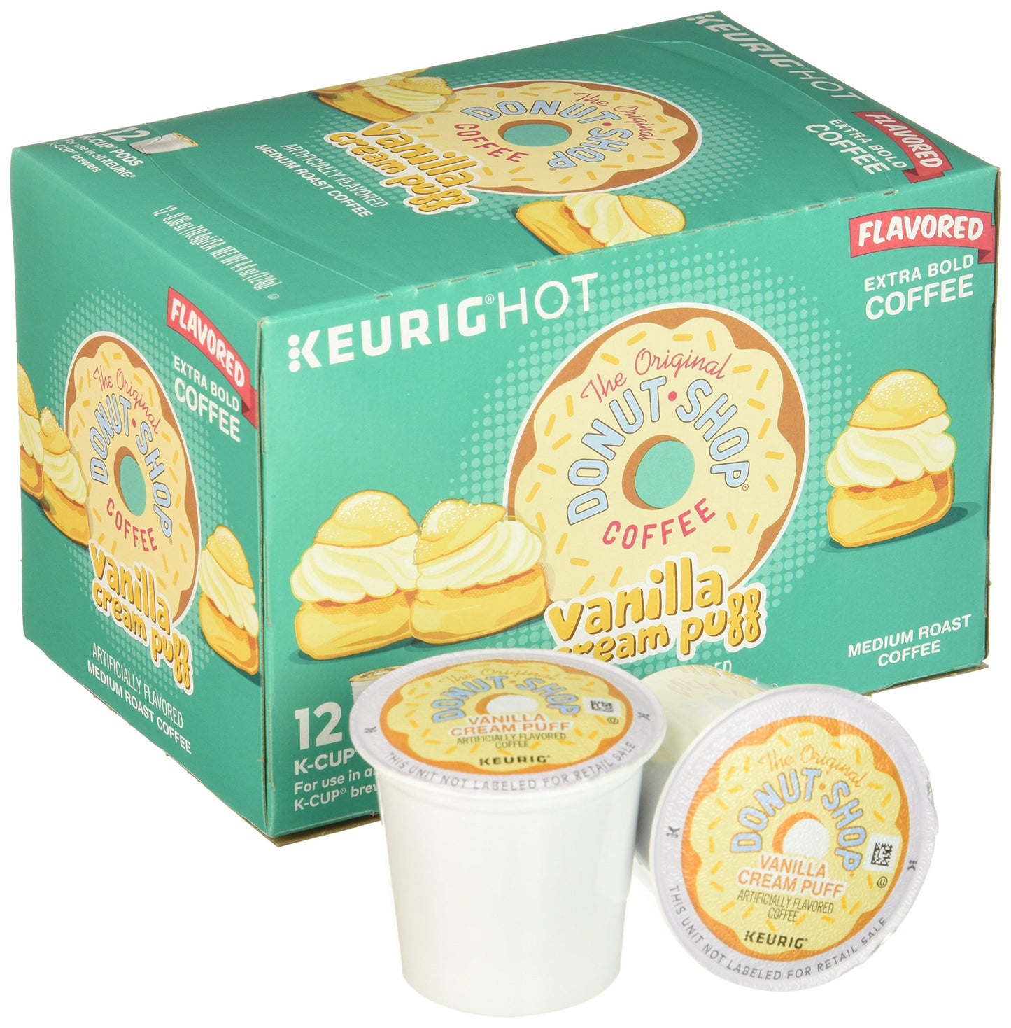 Keurig Green Mountain Donut Shop Coffee, Medium Roast, Vanilla Puff, 12 ct