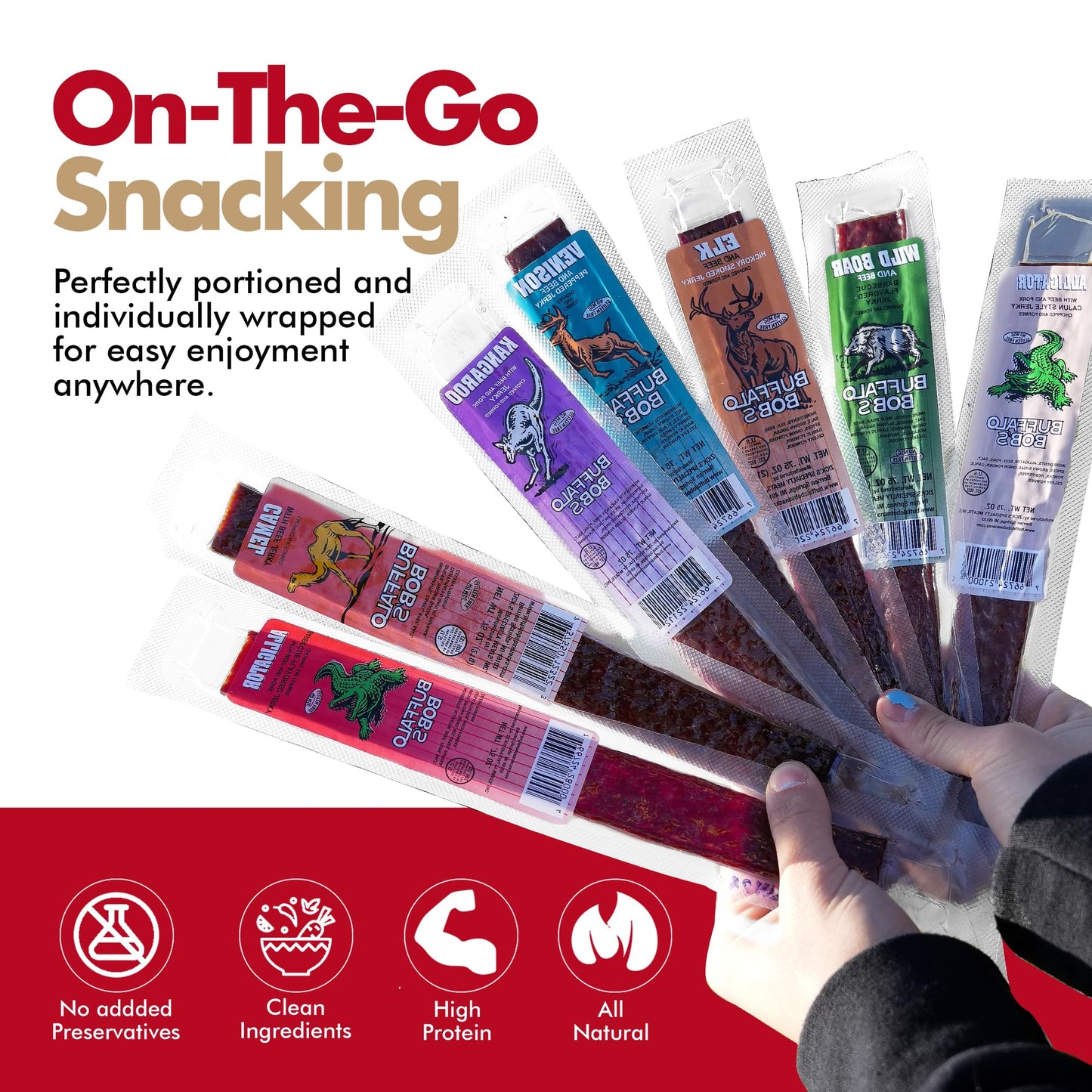Jerky-n-Spice Exotic Jerky Variety Pack (10 Count) | Beef Jerky Gifts for Men | Assorted High Protein Meat Snacks | Premium Gourmet Wild Game Sampler