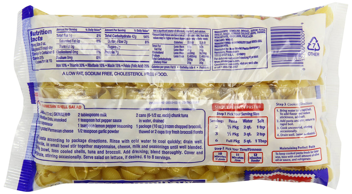 Skinner Medium Shells, 12 Ounce