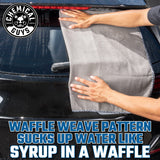 Chemical Guys Waffle Weave Gray Matter Microfiber Drying Towel 2 Pack, Huge Car Drying Towels for Faster Coverage on Paint, Glass, Wheels, and Trim