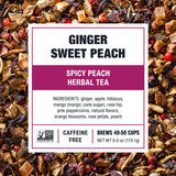 Tiesta Tea - Ginger Sweet Peach, Loose Leaf, Spicy Peach Herbal Tea, Tranquility Non-Caffeinated Blend, Bulk Hibiscus Leaves with Cane Sugar, Brews Up