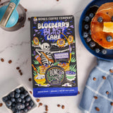 Bones Coffee Company Blueberry Blast Cake, Blueberry Pancakes Flavored Coffee, Medium Roast Low Acid Arabica Beans Compatible with Auto drip