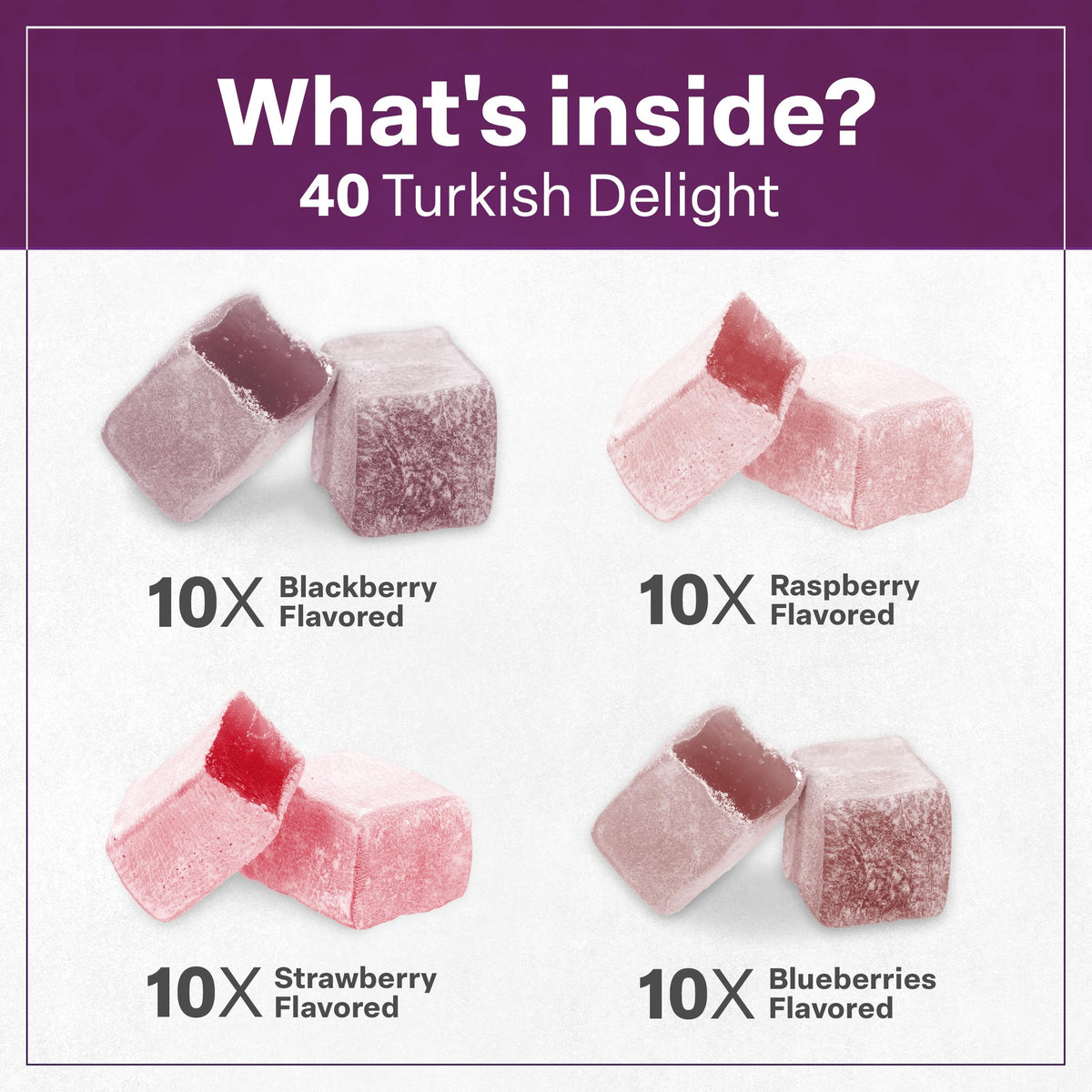 Eastanbul Turkish Delight, Turkish Delights Candy Assorted Flavor, 21.2oz