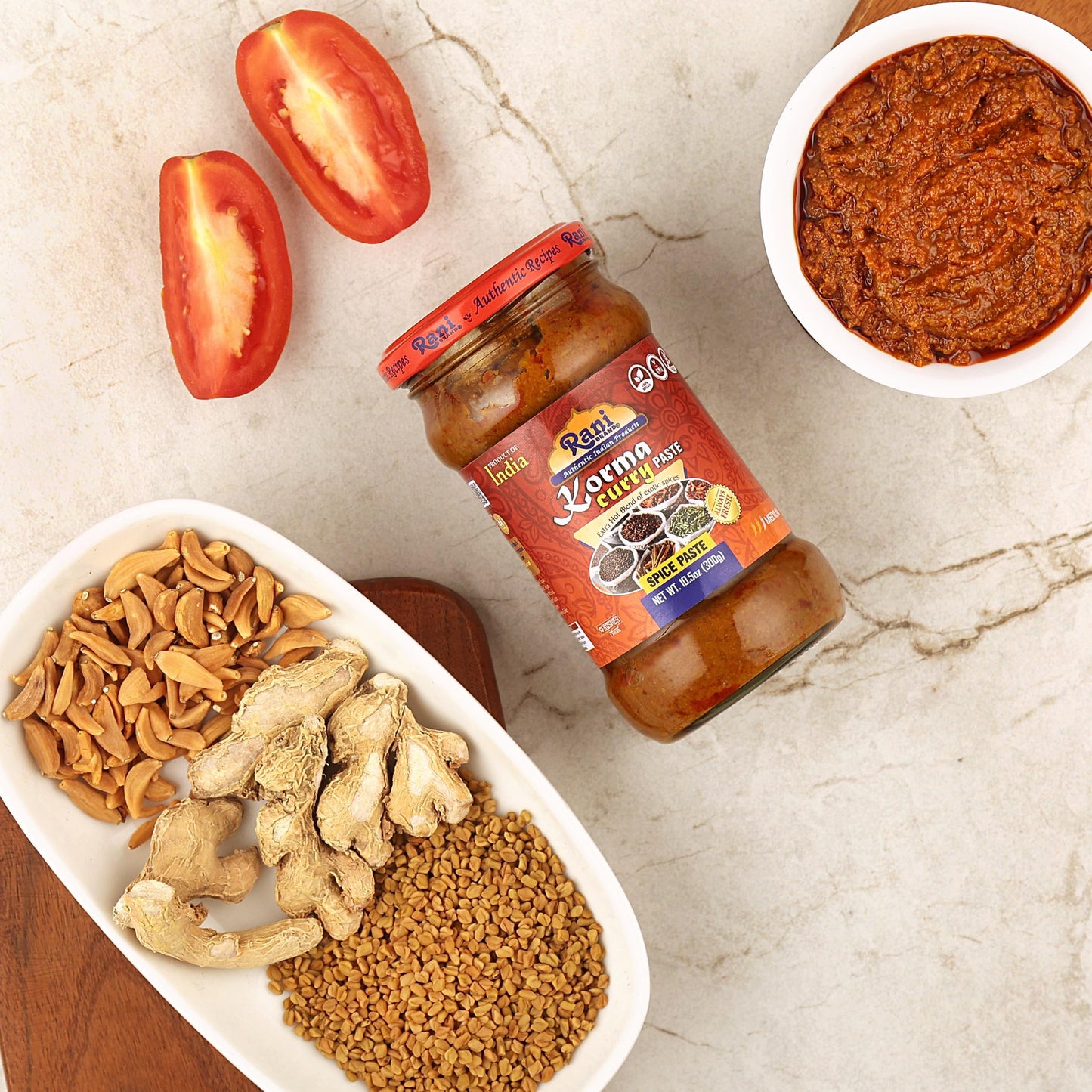 Rani Korma Curry Cooking Spice Paste 10o.5z (300g) Glass Jar, Pack of 5+1 FREE ~ No Colors | All Natural | NON-GMO | Vegan | Gluten Free | Indian