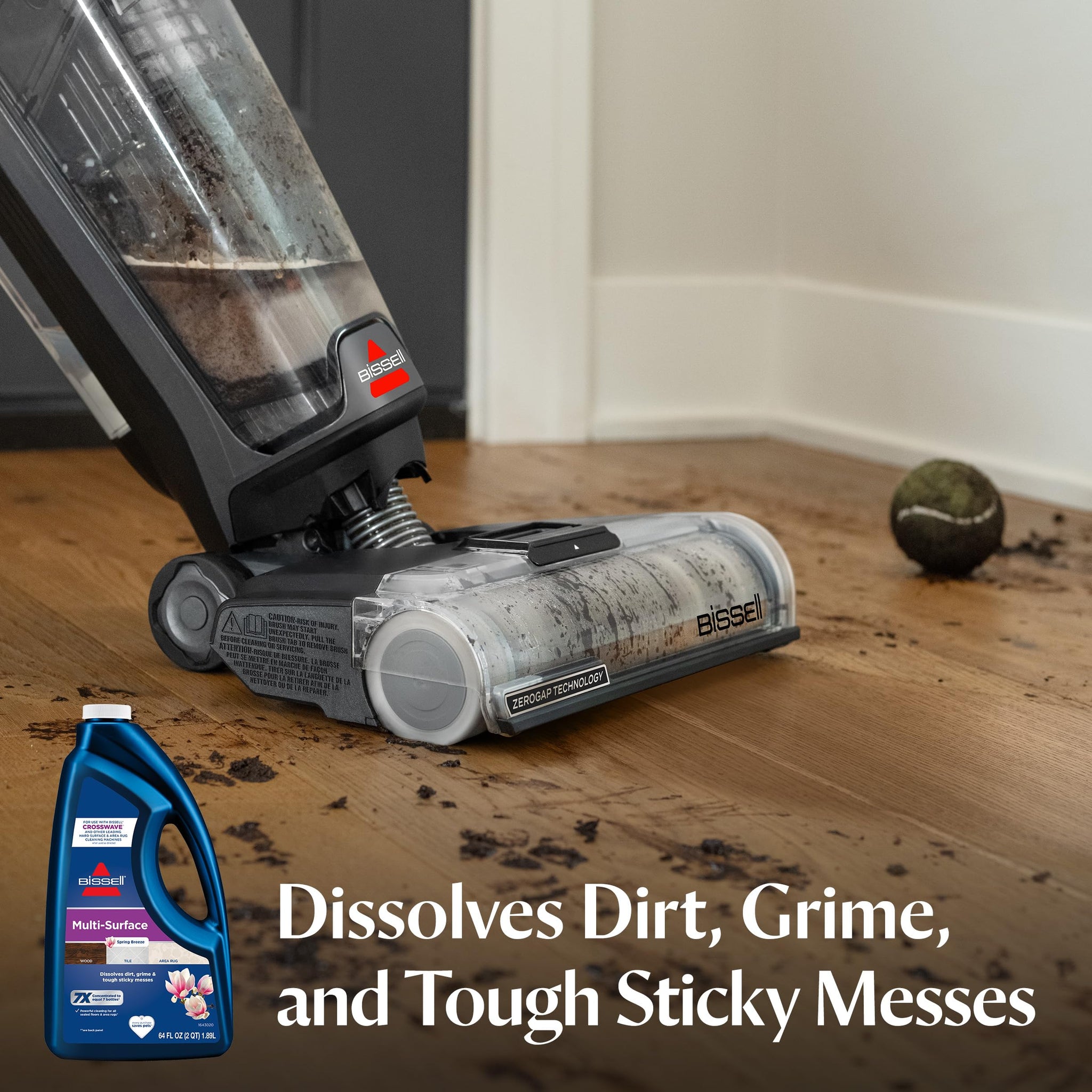 Bissell Multi-Surface Solution, For use in CrossWave and other leading hard surface and area rug cleaners, 64oz, Dissolves dirt, grime, and tough
