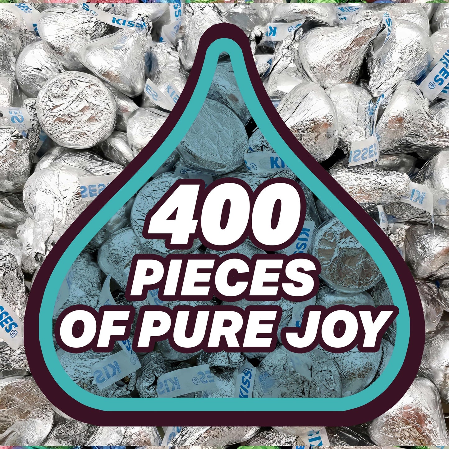 Hershys Kisses Silver Foiled Classic Milk Chocolate - 4 Pounds approx 400 pieces of Chocolate Candy Individually Wrapped - Ideal for Snacking