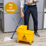 Mind Reader Mop Bucket with Wringer (Mop Not Included), 5.5 Gallon Cleaning Bucket with Wheels and Handle, Upward Press Wringer, Small Mop Compatible