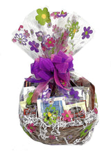 Hand-Crafted 54 Piece customizable chocolate gift basket of gourmet chocolates, cookies, and crunches. Tasty treats selected for businesses, clients