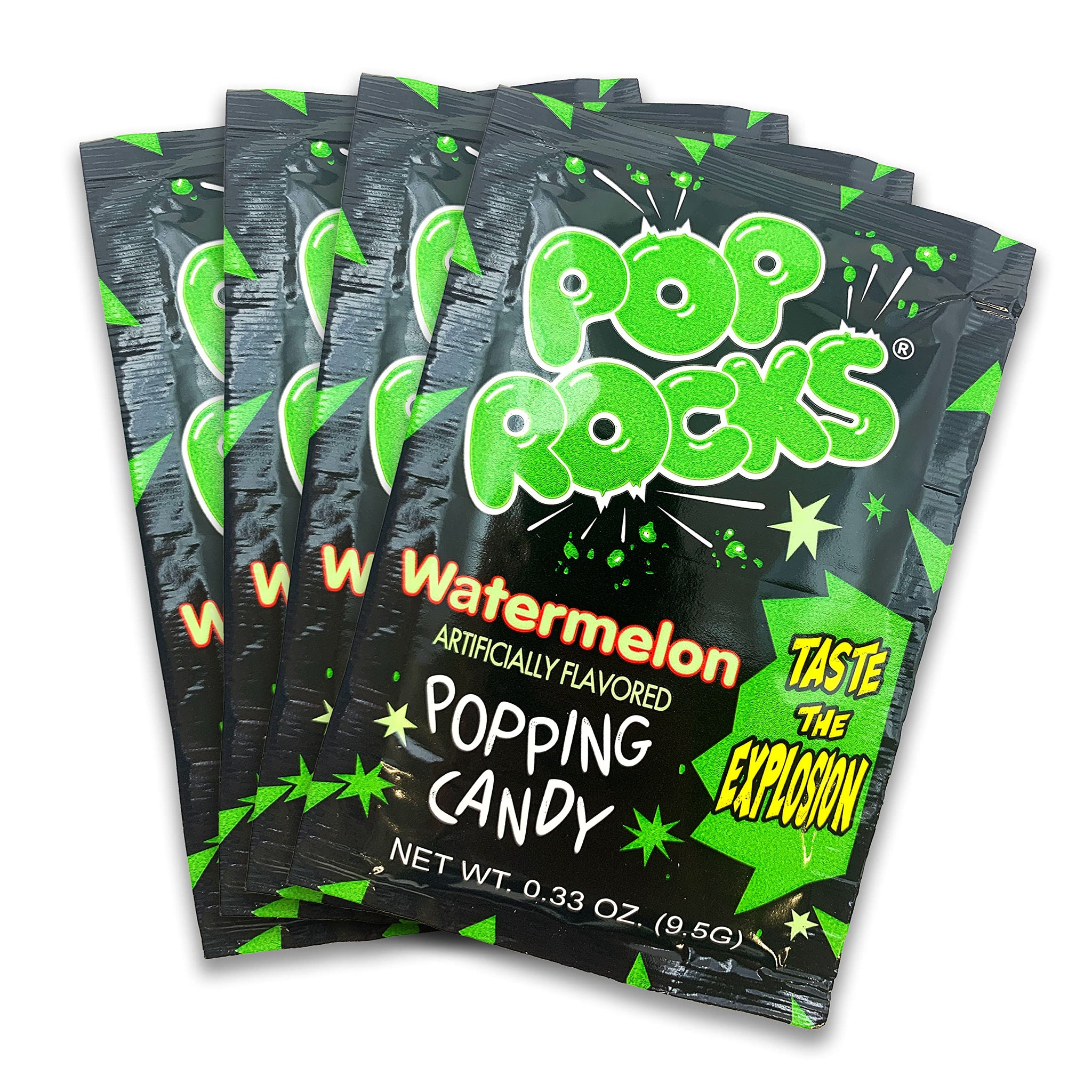 UpTop Treats Watermelon POP ROCKS Candy | Includes 4 Individual Packs of Watermelon Flavored Mini Rock Popping Candies