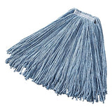 Rubbermaid Commercial Premium Cut-End Blend Mop, 24-Ounce Size, 1-Inch Orange Headband, Blue, Heavy Duty Wet Mop for Floor Cleaning