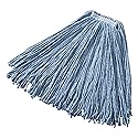 Rubbermaid Commercial Premium Cut-End Blend Mop, 24-Ounce Size, 1-Inch Orange Headband, Blue, Heavy Duty Wet Mop for Floor Cleaning