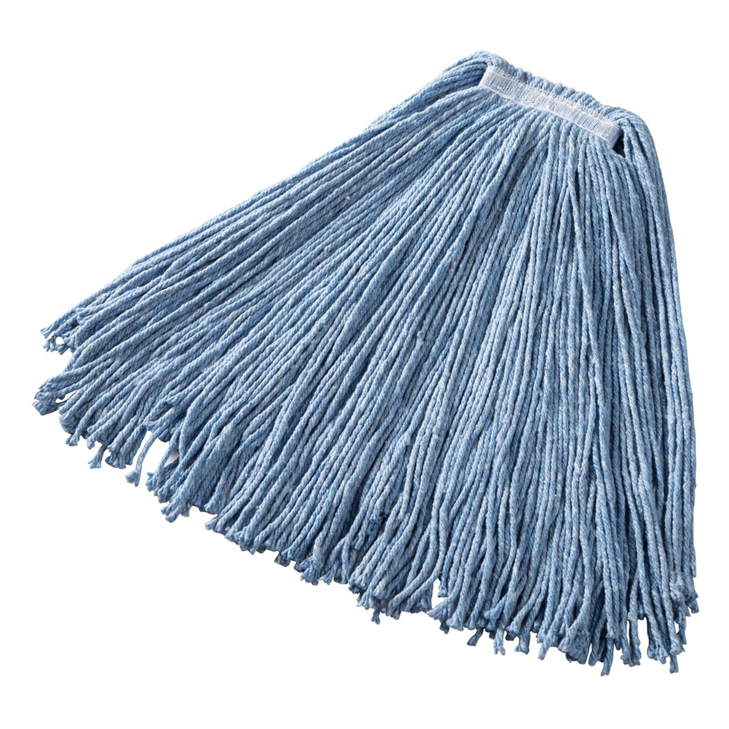 Rubbermaid Commercial Premium Cut-End Blend Mop, 24-Ounce Size, 1-Inch Orange Headband, Blue, Heavy Duty Wet Mop for Floor Cleaning