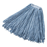 Rubbermaid Commercial Premium Cut-End Blend Mop, 24-Ounce Size, 1-Inch Orange Headband, Blue, Heavy Duty Wet Mop for Floor Cleaning