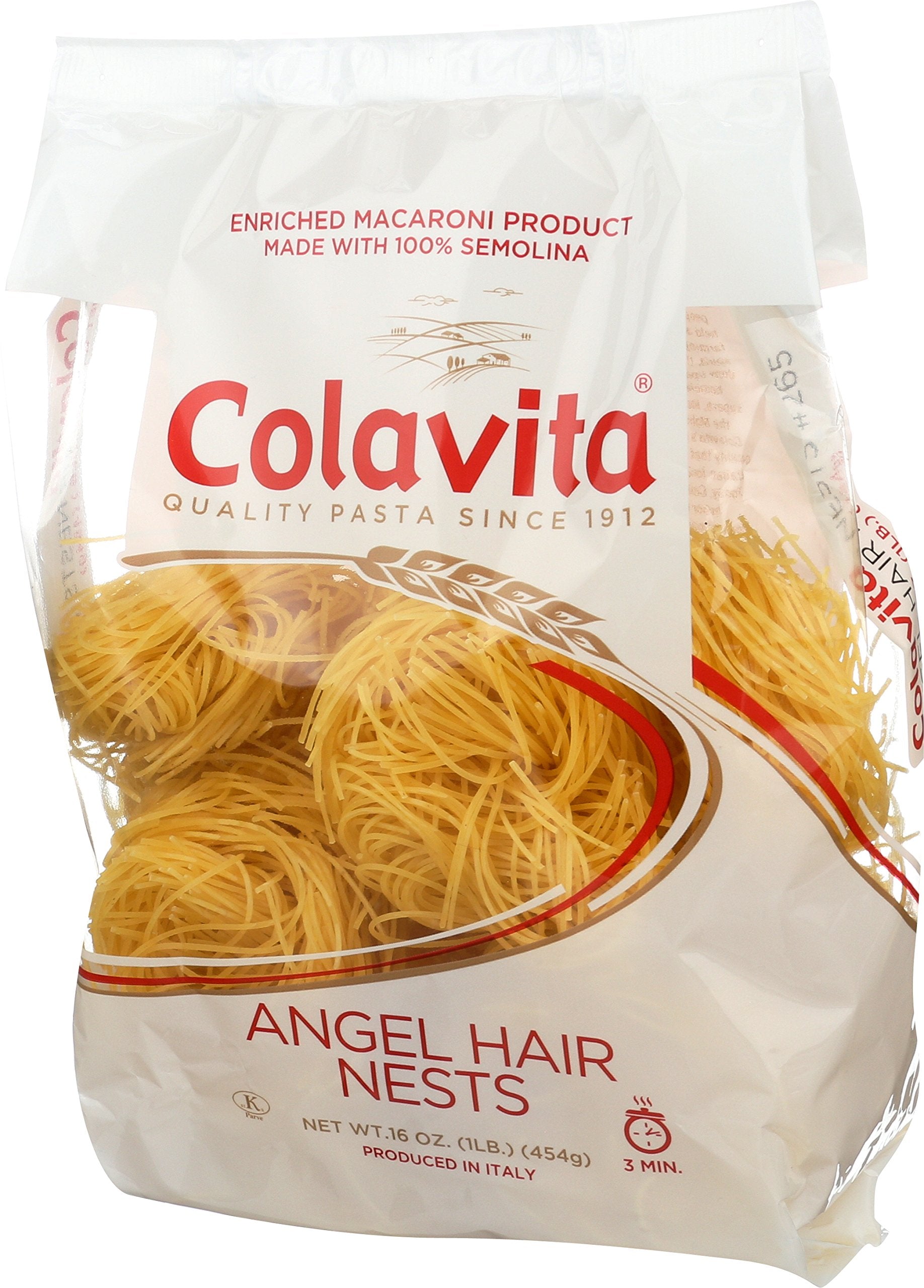 Colavita Capellini Nest(Angel Hair Pasta), 16-Ounce Boxes (Pack of 10)
