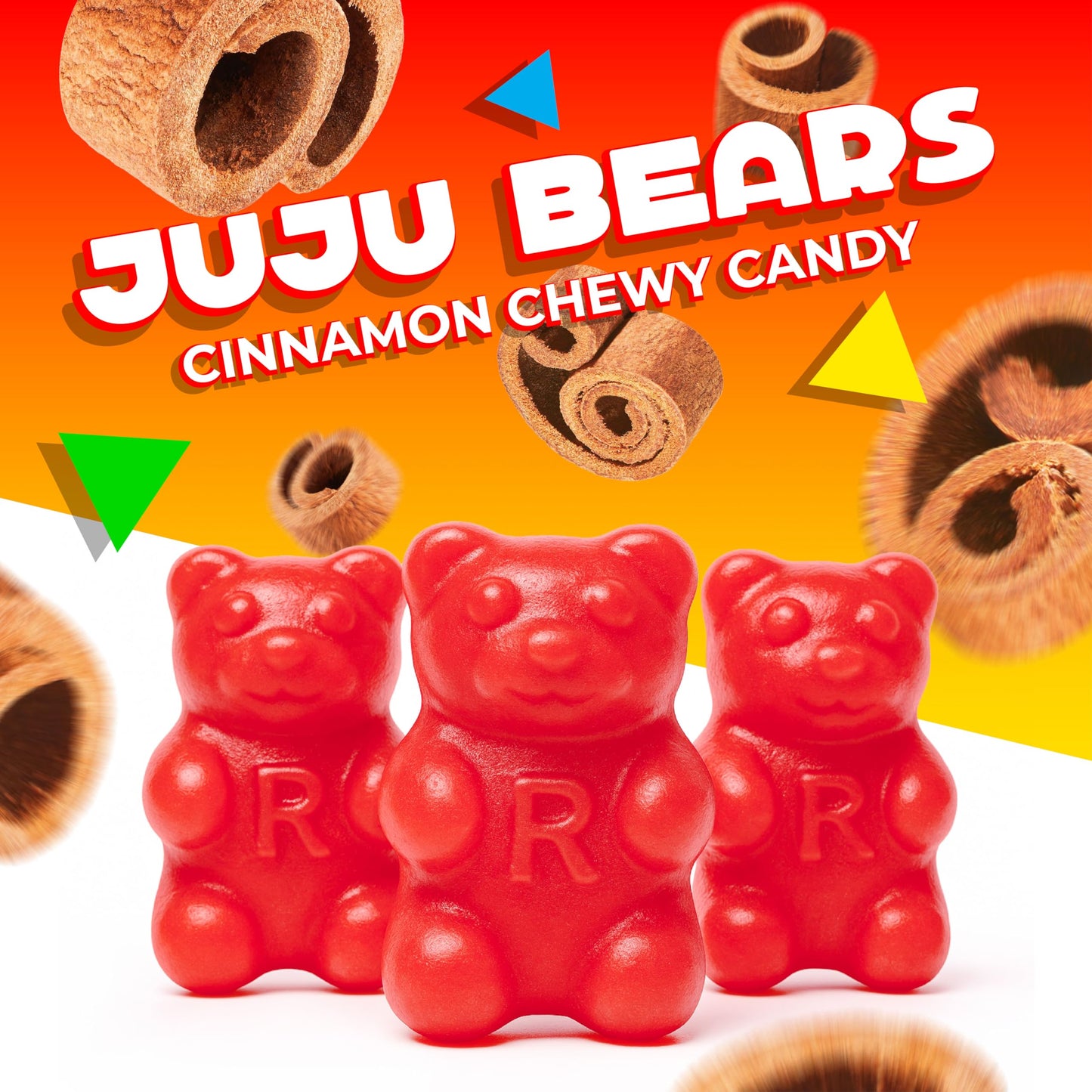 Cinnamon Bears | 2 Pound Bag | Cinnamon Candy | Gelatin Free JuJu Bears | Retro Sweet and Spicy Gummies | Chewy Candy for Snacking and Holiday Buffets