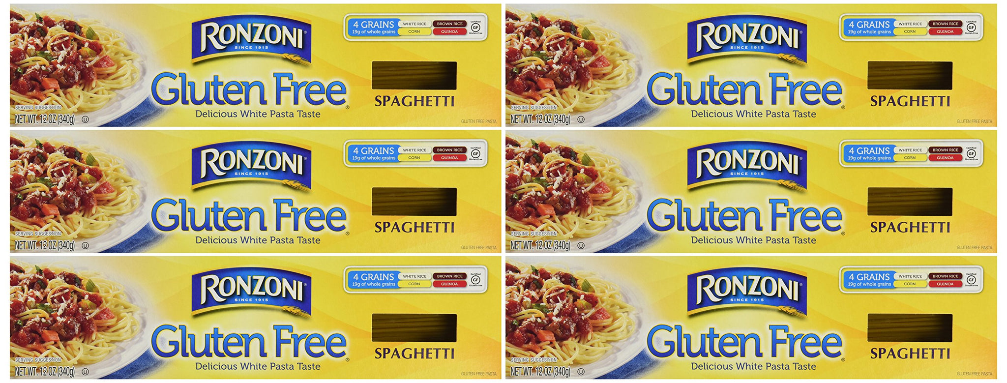 Ronzoni Gluten Free Pasta 12oz Box (Pack of 6) Choose Shape Below (Spaghetti)