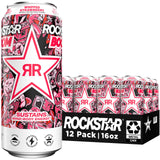 Rockstar, Boom Energy Drink with Caffeine and Taurine Packaging May Vary, Whipped Strawberry, 16 Fl Oz (Pack of 12)