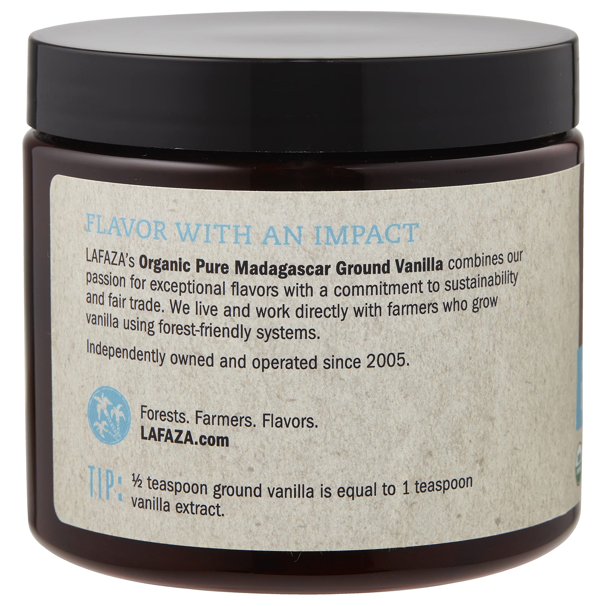 Lafaza Organic Madagascar Bourbon Pure Ground Vanilla Bean Powder, 8oz