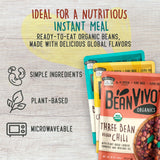 BeanVIVO - Variety 3 Pack (10 oz each) - Organic Baja Black Beans, Three Bean Vegan Chili, Coconut Curry Chickpeas - Seasoned & Ready to Eat, Plant