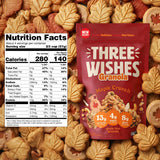 Three Wishes Granola - 13g of Protein & 4g of Sugar - Healthy Breakfast & On-the-Go Snack - Vegan, Kosher, & Grain-Free (8 Ounce Bags, Pack of 2)
