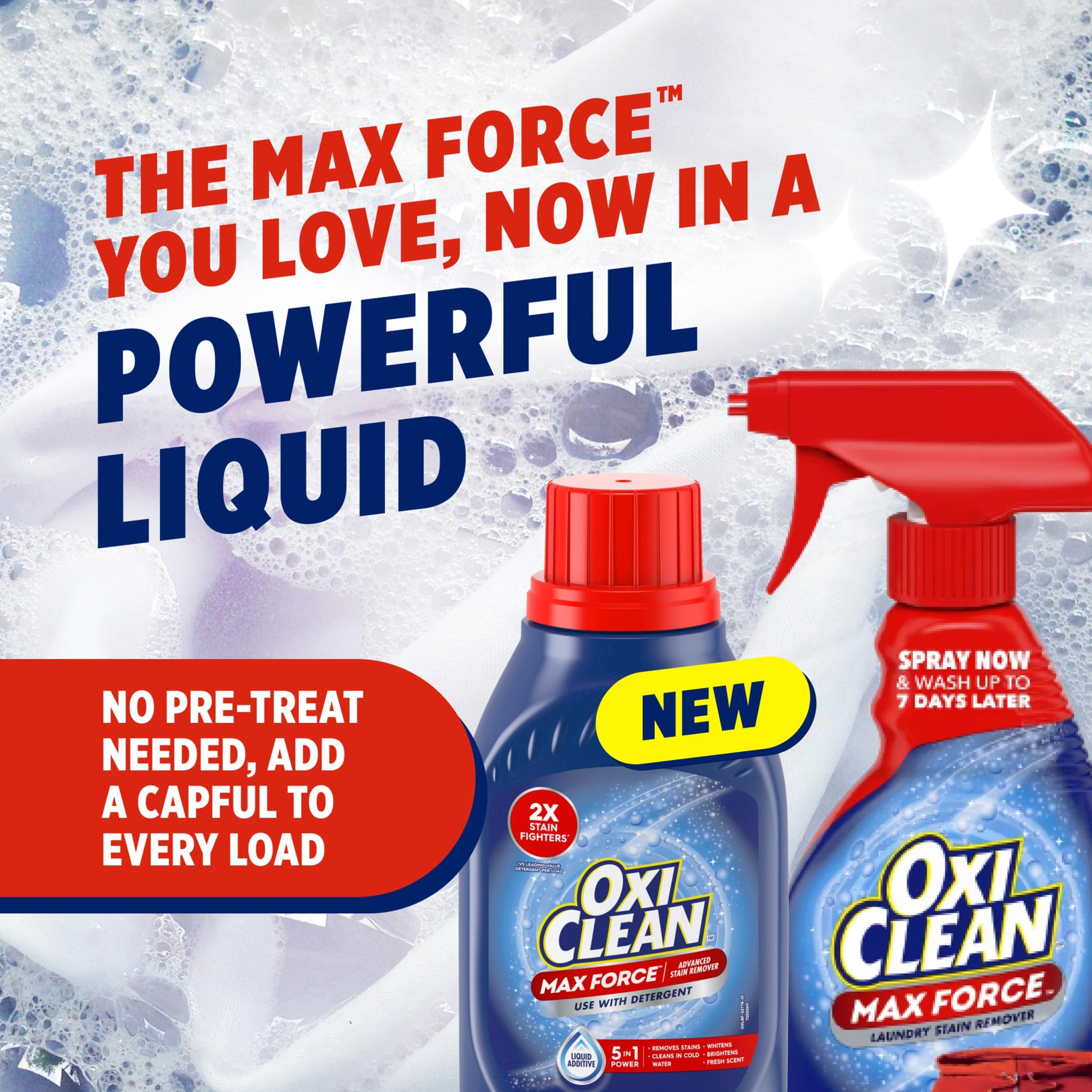 OxiClean Max Force Advanced Stain Remover Liquid, Color-Safe, Bleach-Free Kids and Baby Essential, Use with Detergent to Remove Messy Stains like