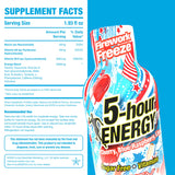 5-hour ENERGY FIREWORK FREEZE Flavor, 6 Count, 1.93 Fl Oz Energy Shot, Extra Strength, Amino Acids, Essential B Vitamins, Sugar Free and Zero Calories