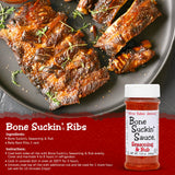 Bone Suckin' Seasoning & Rub, Original Blend, 5.8 Oz, Grilling Rubs, Dry Pork Rub, Gluten-Free, Non-GMO, Kosher, Great on Ribs, Pork, Beef, Chicken
