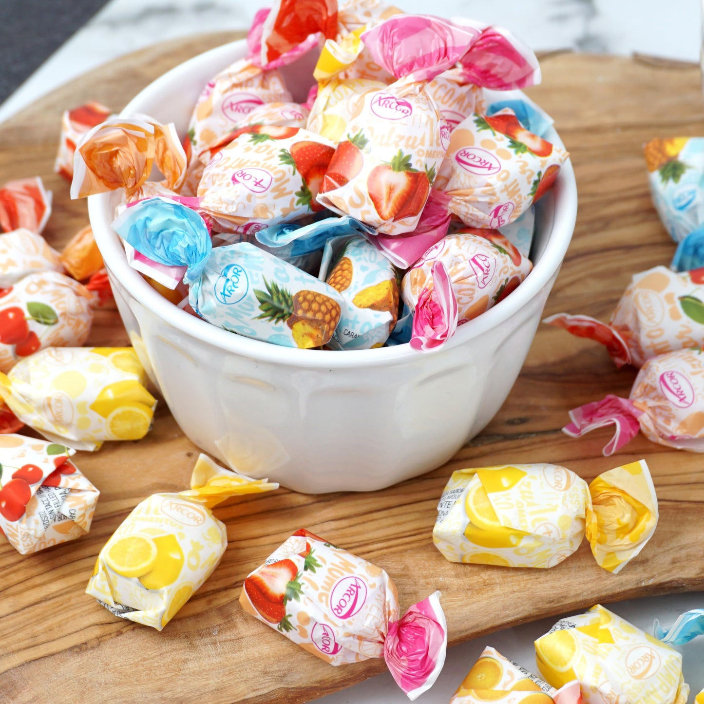 Fruit Filled Candy, 2 Pound Candy (Approx. 120 pcs.), Fruit Filled Hard Candy, The Hampton Popcorn & Candy Company