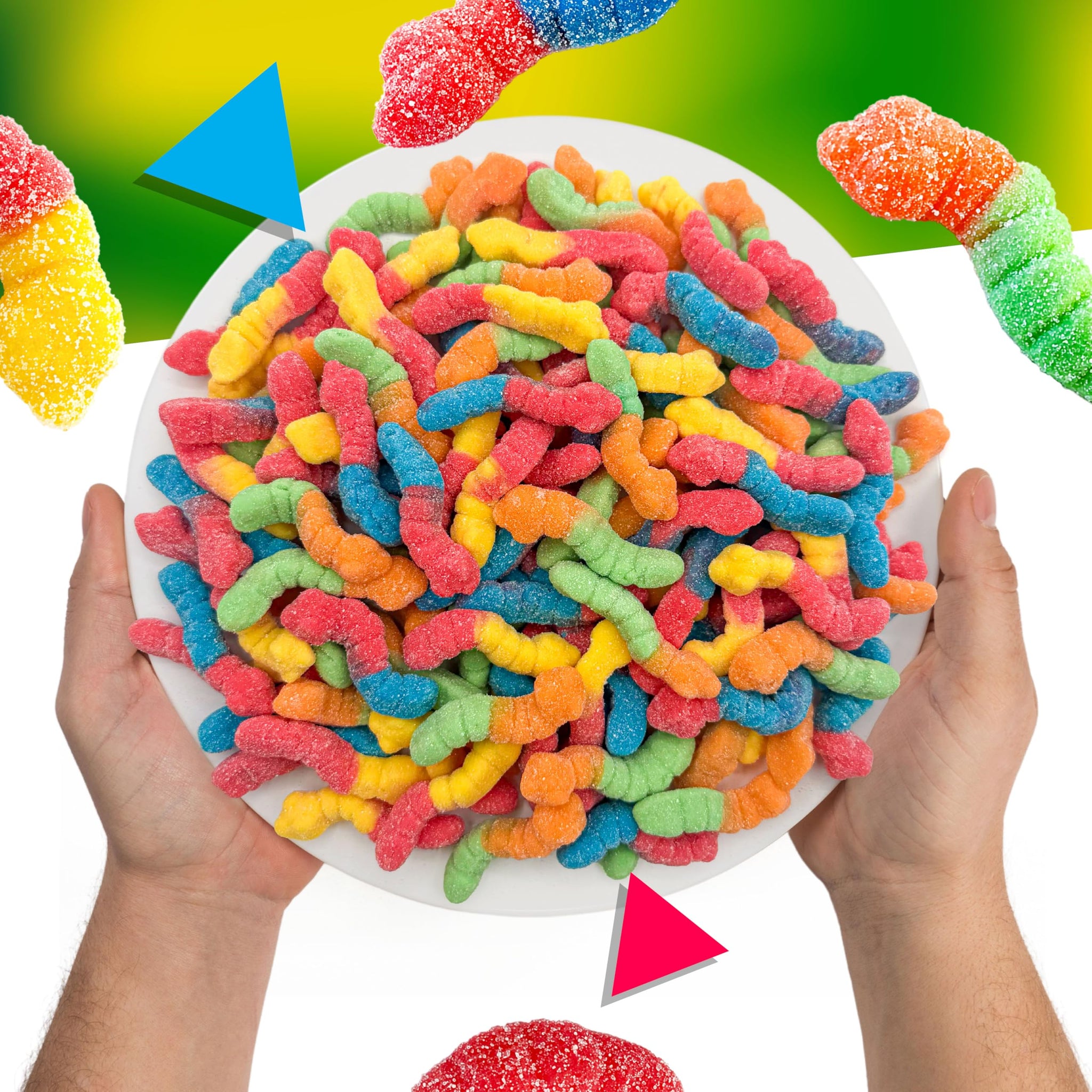 Sour Gummy Worms Candy | 1 Pound Bag | Assorted Fruit Flavored | Sour Gummies with Chewy Texture | Neon Gummi Worms for Parties, Snacking, and Buffets