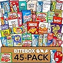 BITEBOX Snack Box (45 Count) Variety Pack Care Package Gift Basket Adult Kid Guy Girl Women Men Birthday College Student Office School Graduation