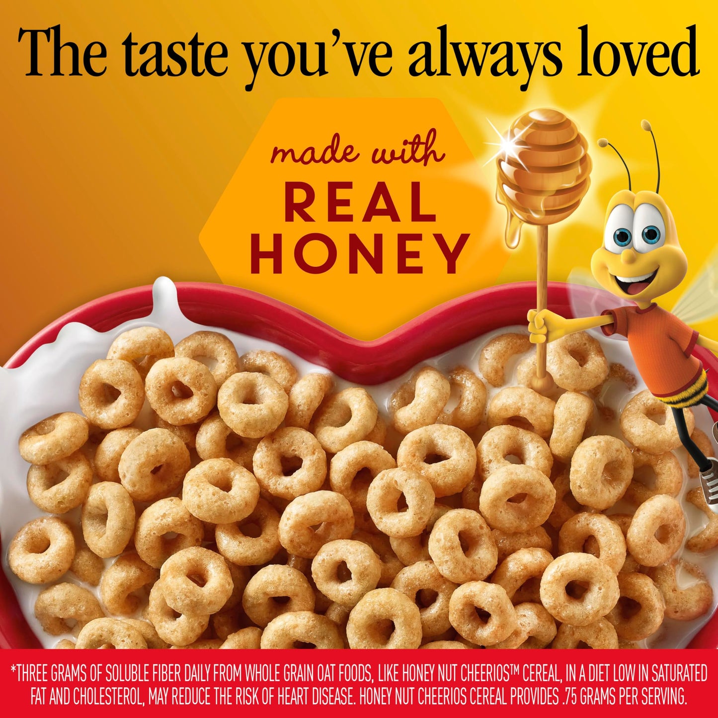Honey Nut Cheerios, Heart Healthy Gluten Free Breakfast Cereal with Whole Grain Oats, Giant Size, 27.2 oz