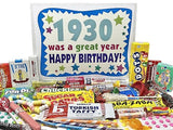 RETRO CANDY YUM ~ 1930 96th Birthday Gift Box of Nostalgic Candy from Childhood for 96 Year Old Man or Woman Born 1930