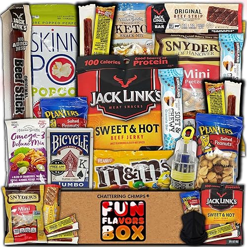 Man Cave Gift Box, Variety Pack (20 Count) Snack Care Package, Gift for Him, College Student, Birthday, Father's Day, Dad