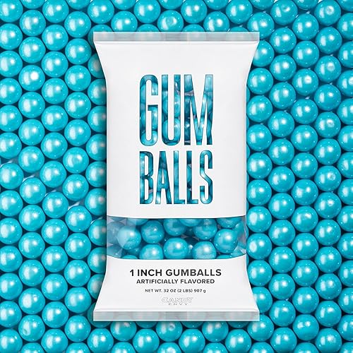 Candy Envy - Shimmer Light Blue Gumballs - 1 Inch - Approximately 113 Gumballs Per 2lb Bag - Bulk Light Blue Candy - North American Made & Kosher